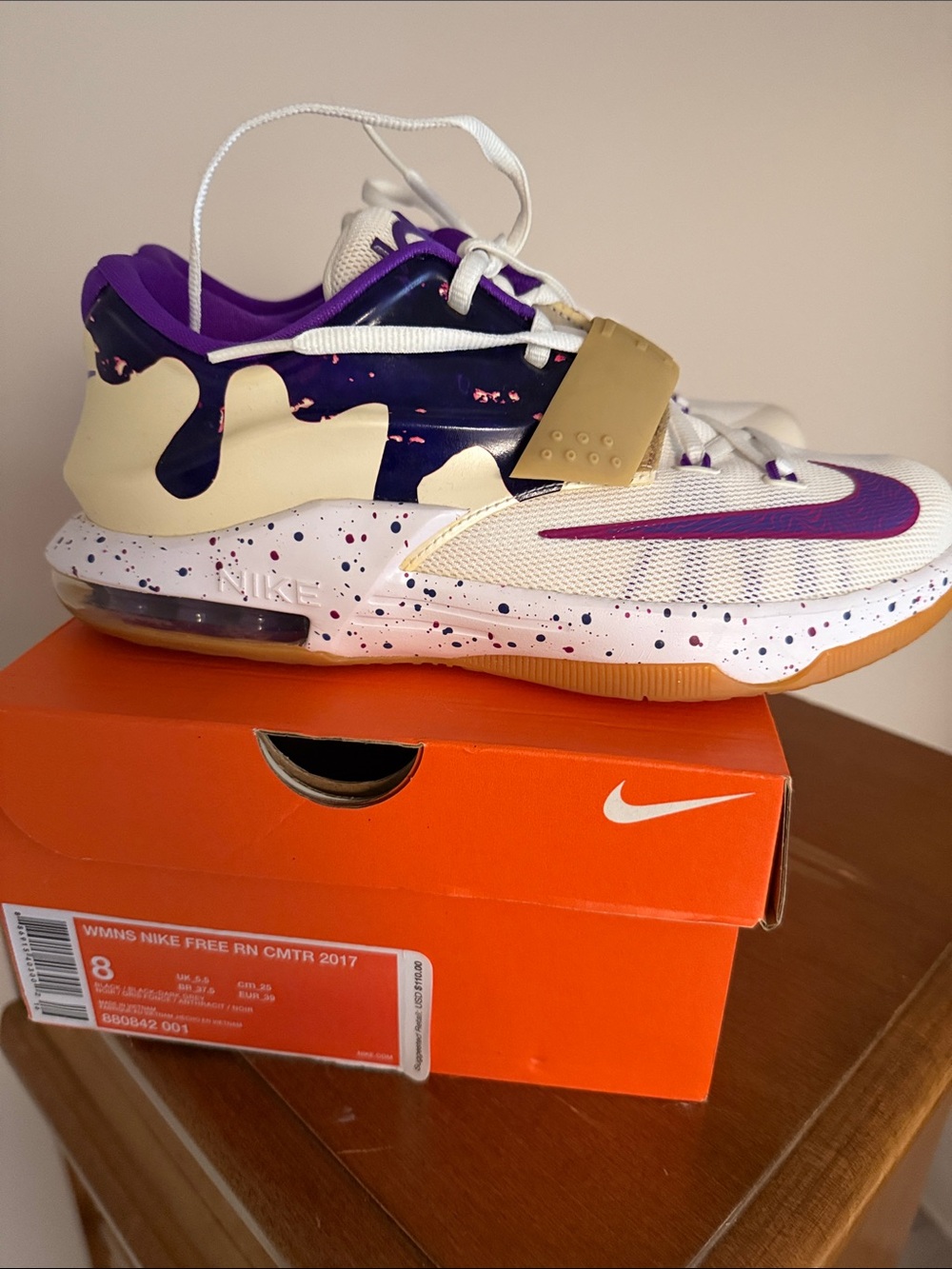 Nike peanut butter jelly Cream, Purple & White Athletic Sneakers